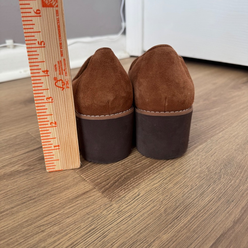 Vionic Ava Suede Wedge Loafers Tan Brown Platform Lug Sole Shoes Womens 8.5 - Picture 8 of 8
